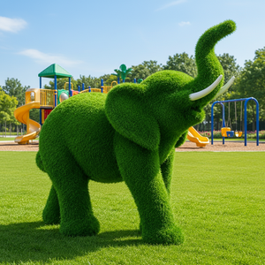 Sculpture d'<span class=keywords><strong>éléphant</strong></span> en fibre de verre avec finition gazon artificiel pour décoration de jardin extérieur et exposition d'art public - Product Image 5