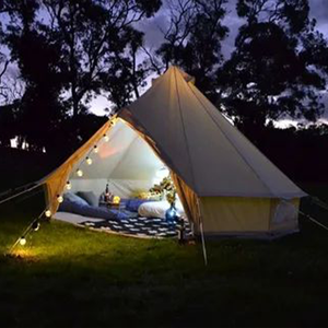 वाटरप्रूफ मोंगोलियन टेंट आउटडोर वाणिज्यिक शिविर कपास कैनवास टेपेई यूर्ट एल्यूमीनियम मिश्र धातु पोल के साथ ग्लैम्पिंग बेल तम्बू - Product Image 5