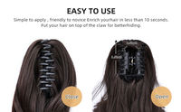 Vente en gros 12 pouces court bouclé pince à griffes postiche synthétique naturel queue de cheval noir pour les femmes usage quotidien extensions ondulées