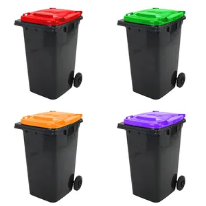 Rettangolare pericoloso 64 96 galloni 20L 50 80 120 litri pattumiera plastica pattumiera con ruote insieme