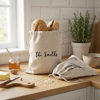 Sac à pain réutilisable en coton et lin personnalisé, grande capacité, sac de rangement pour sandwichs, sac de rangement pour aliments, lavable, portable, sac d'emballage pour collations de cuisine