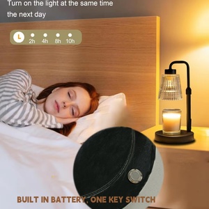 Dimmable Candle Warmer Lamp <b>Timer</b> House Warming Birthday Gifts for Women Mom Home Decor Wax Warmer Lamp with Built-in Battery - Product Image 4