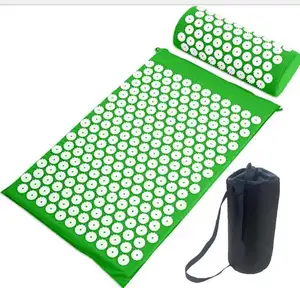 Plastik sivri Acupressure Yoga Mat masaj ve yastık takımı için Ideal sırt ağrısı ve boyun ağrısı