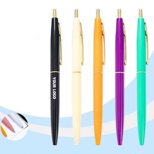 Customized Metal Clip Black <b>White</b> Plastic Ballpoint <b>Pen</b> with Promotional logo - Product Image 1