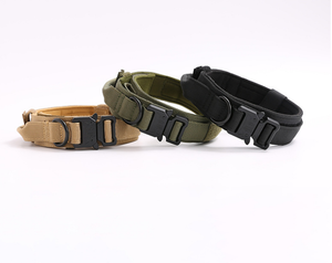 Pet Rope Custom Adjustable Camouflage Canvas Duty Nylon Metal Buckle <strong>Dog</strong> <strong>Collar</strong> and Leash Set <strong>Tactical</strong> Pet <strong>Collar</strong> - Product Image 4