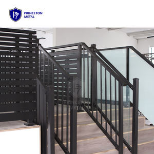 צינור אנכי אנכי מודולרי אנכי מודרני מרפסת אלומיניום עמיד מרפסת עץ מעקה מעקה מערכת מעקה מעקה מעקה - Product Image 6