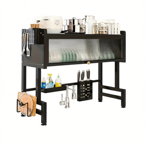 Estante de Almacenamiento Multifuncional para Cocina con Bandeja para Platos, para Puerta de Armario, 63cm 83cm 103cm, Escurridor de Encimera Independiente - Product Image 1