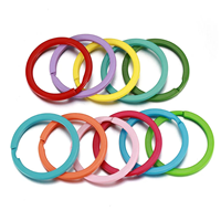 Vente en gros de porte-clés plats de 30 mm, anneaux en O colorés personnalisés, porte-clés fendus en vrac, accessoires pour clés de voiture, porte-clés en métal DIY