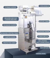 Machine d'emballage industrielle verticale pour le remplissage et l'emballage de sachets, avec fonction d'impression de date et de suivi photoélectrique en option