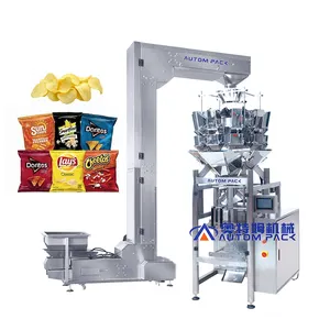 ATM-420G tam otomatik yastık çanta şeker/patates cipsi/bisküvi/fasulye/tahıl aperatif yiyecek torbası tartı paketleme makinesi