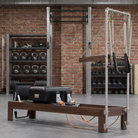 Machine de Pilates Reformer Commercial en Bois de Noyer, Modèle Demi-Trapeze Cadillac, pour Studio Classique à Domicile