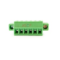 Bloc de bornes à vis 6 pôles 4000V anti-surtension, espacement 3,81 mm, pour fils >30 AWG, 10A, en laiton enfichable