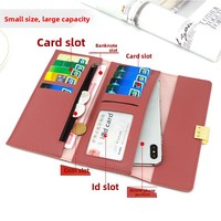Dompet Wanita Baru dari Bahan PU, Portabel, Warna Solid, Sederhana, Lipat Tiga, untuk Dompet Koin dengan Lapisan Poliester, Dompet Blok