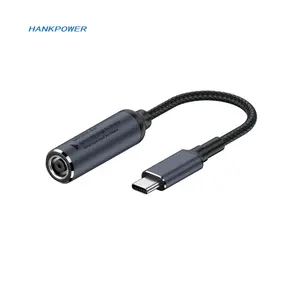 Conversor de carregamento para laptop DC Power para USB C PD100W Suporta cabo adaptador 5V/9V/20V DC fêmea para tipo C macho