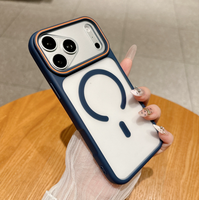 Coque magnétique mate translucide pour iPhone 18 17 16 15 14 13 12 11 Pro Max, couleur contrastée, en PC rigide et TPU
