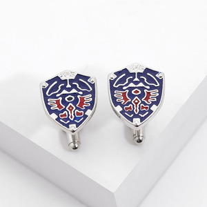 高品質ゼルダの伝説クリエイティブシールド幾何学模様トレンディファッションファインカフスメンズシャツフランス高級アクセサリー - Product Image 5