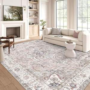 Decorazione domestica in poliestere stampa floreale persiana cucina interna antiscivolo soggiorno sala da pranzo <span class=keywords><strong>tappeto</strong></span> lavabile a macchina - Product Image 4