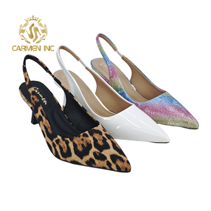 995-11 zapatos al por mayor venta caliente cómodo mujeres tacones stock tacón blanco solo bombas para chica señora - Product Image 6