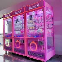 Machine à griffes d'arcade personnalisable en acier inoxydable et acrylique, design Ciel Coloré, prise en charge multilingue (espagnol), pour peluches, 110/220V