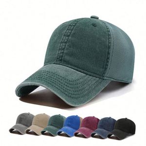 Gorra de béisbol retro de malla con visera curva ajustable, efecto desgastado, estilo camionero, lavada, para el sol, regalo promocional - Product Image 1