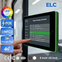 Tableta PoE de 10.1 Pulgadas para Montaje en Pared en Vidrio con Barra LED RGB Programable para Sala de Reuniones, Android 11 SDK para Integración de Software