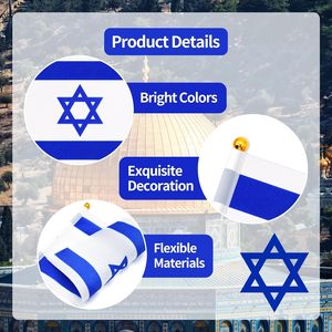 Wholesale Promotion Customization 12X18 Inch Double-sided Outdoor and <strong>Flag</strong> Pole Israeli Car Window <strong>Flag</strong> - Product Image 5