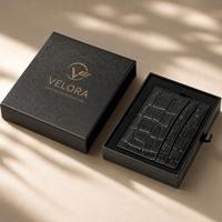 Boîte d'emballage de portefeuille rigide en carton magnétique de luxe sur mesure, coffret portefeuille homme noir mat pour portefeuille homme