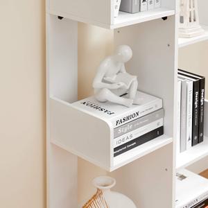 Libreria Moderna a Forma di Albero con 13 Ripiani Angoli Arrotondati 9.8P X 33.9L X 55.1A Bianca Arredamento per <span class=keywords><strong>Soggiorno</strong></span> - Product Image 4