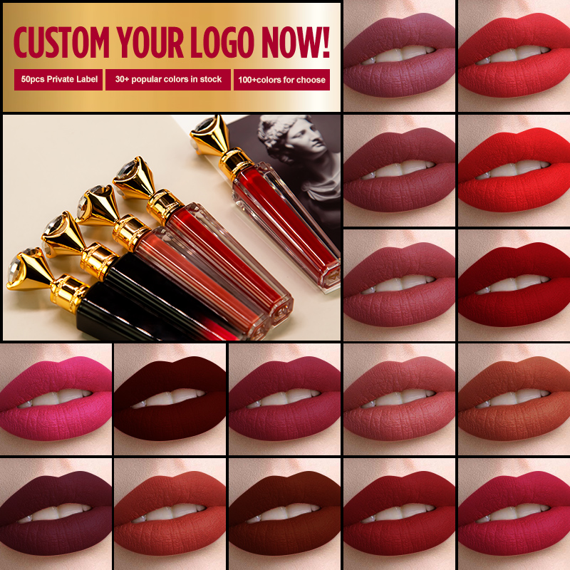 Помада для жидких губ поставщика Алмазный Блеск для губ частная этикетка долговечный