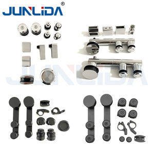 Kit de Herrajes de Alta Calidad para Puerta Corredera de Vidrio, Acero Inoxidable 304 Negro - Product Image 2