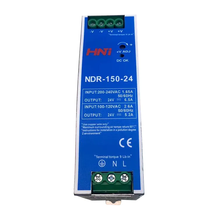 Mean Well NDR 75W 120W 240W AC DC 12V 24V 48V 24vdc Adjustable Industrial Din Rail Switching Power Supply