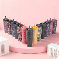 Vaso térmico de acero inoxidable de doble pared de 24 oz con diseño de dibujos animados, tapa antiderrames y pajita, ideal para regalos de Halloween para niños.