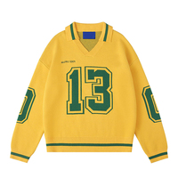 Usine de vêtements sur mesure, fabrication sur commande ODM, automne, 100% coton, pull décontracté ample pour homme, chemise de sport en tricot pour le football