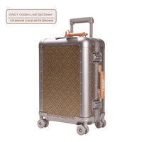 Nouvelle valise spinner en alliage d'aluminium-magnésium de style chinois, 20 pouces, bagage à main, avec serrure TSA, respirante, imperméable et antibactérienne