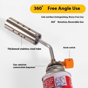 Torche de soudage au butane portable en acier inoxydable, type <span class=keywords><strong>cartouche</strong></span>, avec température de flamme de 1300°C, allumage piézoélectrique <span class=keywords><strong>pour</strong></span> soudage général - Product Image 4