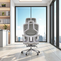 Chaise de bureau ergonomique moderne entièrement en maille, dossier réglable, hauteur du siège réglable, base en acier inoxydable - Direct usine, garantie 2 ans
