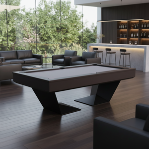 Table de billard multi-jeux Black Fusion United en bois massif et ardoise, avec poches en cuir et filet en coton, couleurs personnalisables - Product Image 6