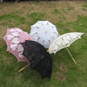 Ricamo del Cuore Della Pesca Del Cotone Del Merletto Ombrello Parasole di Cerimonia Nuziale Regali Puntelli <span class=keywords><strong>Foto</strong></span> - Product Image 1