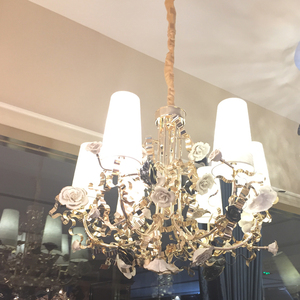 Đèn Chùm Hoa Vàng Đèn Treo Đầy Màu Sắc Sang Trọng Với Hoa Gốm Cho Biệt Thự Morocco - Product Image 2