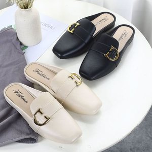 Women's Summer Korean-Style <b>Half</b> Toe Slippers Casual Non-<b>Slip</b> Sandals <b>Slip</b>-On Flat Design for Students Internet Celebrants - Product Image 3