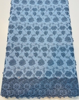 Tissu en dentelle guipure populaire africain en coton suisse avec appliques florales en voile et broderie ajourée