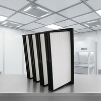 Filtre à air en V à grand débit d'air, cadre en plastique ABS, filtre HEPA compact plissé 4V en forme de V pour salle blanche industrielle et CVC