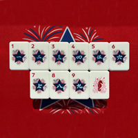 Ensemble de Mahjong Américain de Luxe Moderne en Acrylique de 160 Tuiles, Design Personnalisé Drapeau Américain Patriotique et Histoire, Feux d'Artifice, Cadeau pour 4 Joueurs