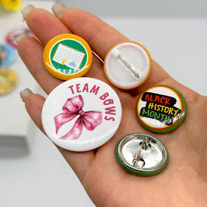 Badge en étain personnalisé avec logo, impression réfléchissante, forme ronde, pour la sécurité scolaire, diamètres 32mm, 38mm, 44mm, 58mm - Product Image 5
