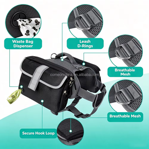 Harnais pour chien avec sacoches de selle, sacoche de randonnée réglable pour chien avec poches pour la marche en extérieur et les voyages - Product Image 2