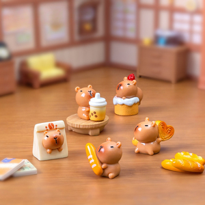 Figurine miniature de capybara, style dessert mignon, accessoire de décoration pour maison de poupée DIY - Ornement de bureau miniature - Product Image 3