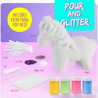 Nouveau kit de peinture créative DIY Fluide Bear : Ensembles licorne lumineuse avec peinture pour ours 4 couleurs