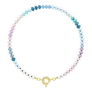 Gemnel colorido Boho cuenta gargantilla piedra Natural surfista playa collares 14K chapado en oro S925 plata verano joyería hecha a mano - Product Image 5