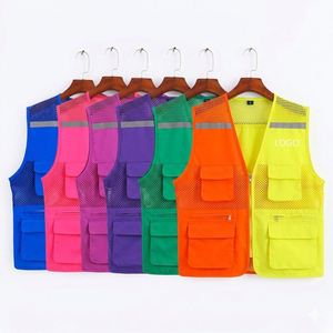 Gilet de sécurité réfléchissant multicolore personnalisé avec logo OEM et poches, veste de sécurité haute visibilité pour hommes et femmes, uniforme d'ingénieur - Product Image 1