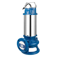 Pompe submersible à découpe d'eaux usées triphasée de 370 W, 1,5 pouce, 6 m/h, 8 m, OEM personnalisable, 2 CV, industrie automobile, eau propre